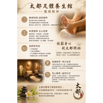 太都足體養生館｜服務精神